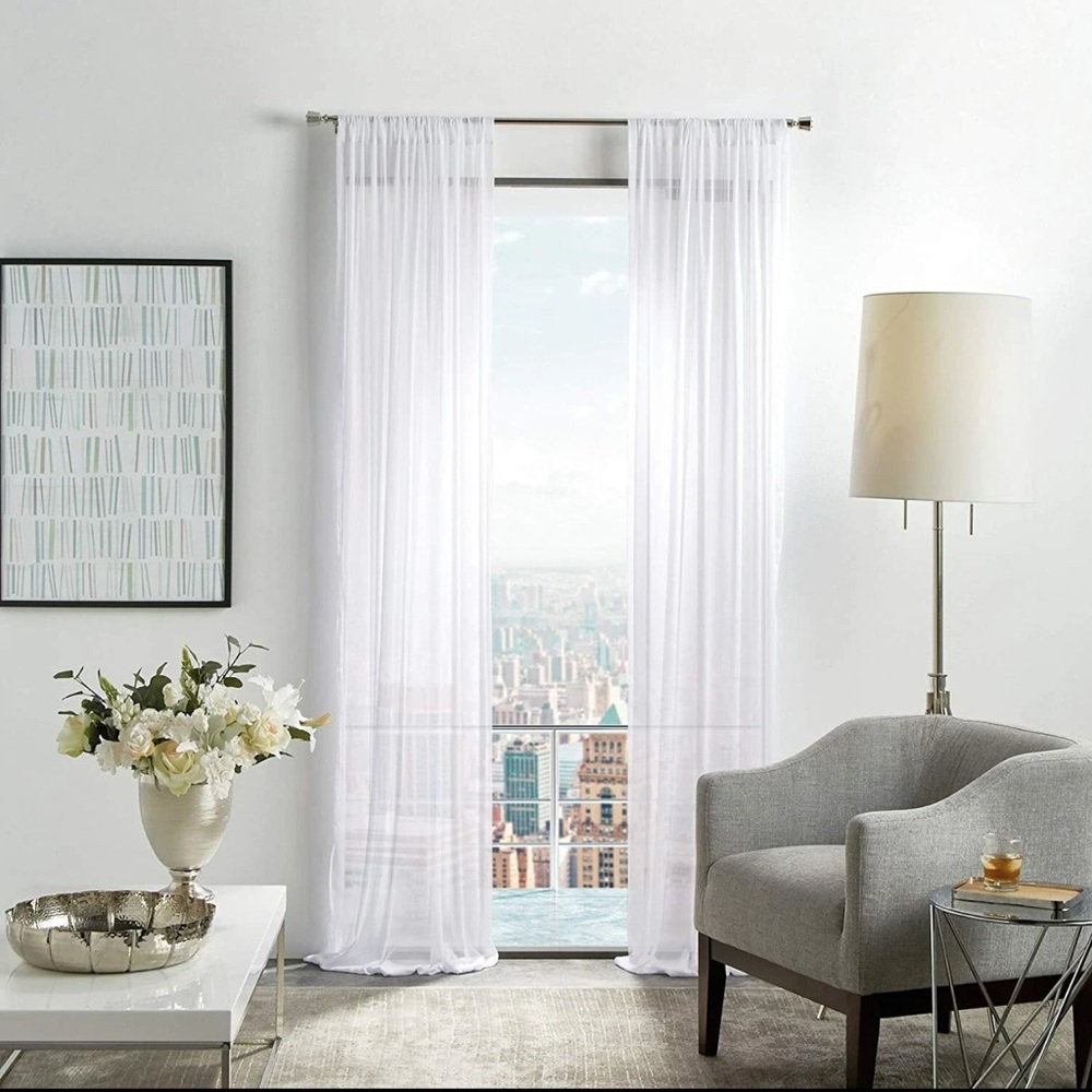 Martha Stewart White Sheer Curtains